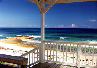 Bahamas beach house deck view