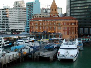 Auckland, New Zealand, Queens Wharf on Quay Street, next to Ferry Building