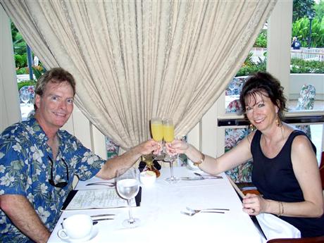 Chris & Ann enjoying brunch at Marriott Ihilani Azul restaurant