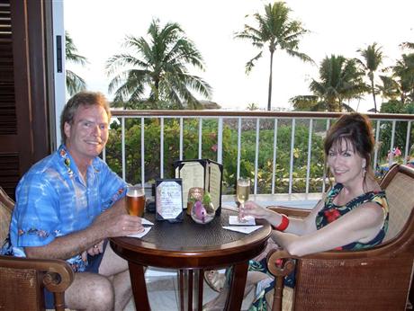 Chris and Ann at the hotel bar