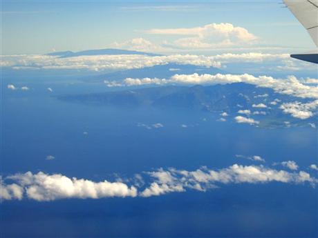 Aerial view of Hawaiian islands