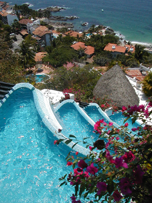 Ocho Cascadas view of pools below
