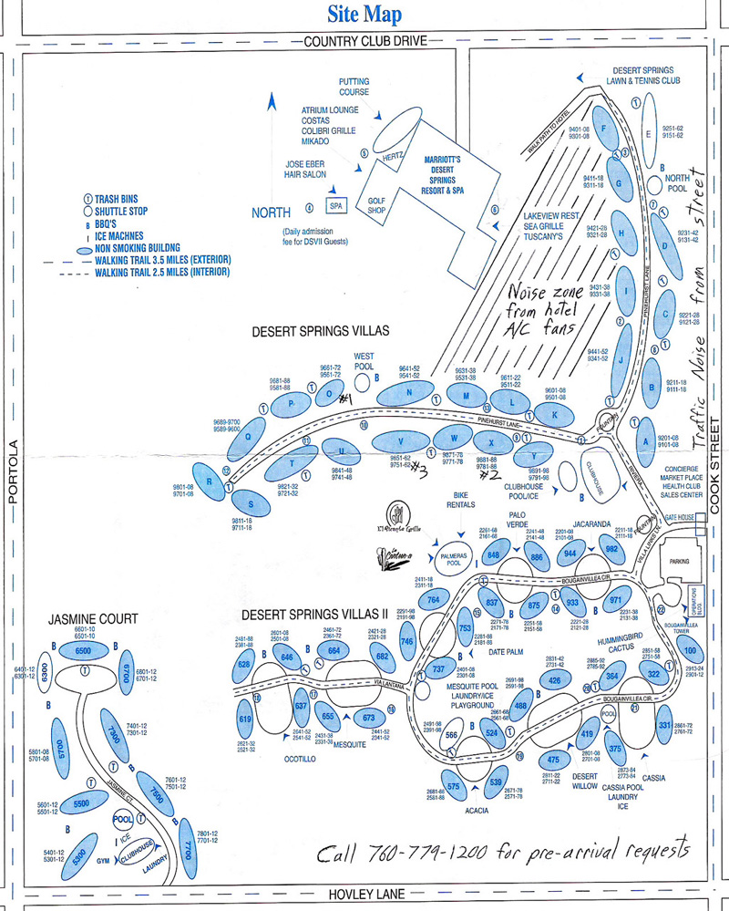 Marriott Desert Springs timeshare resort map