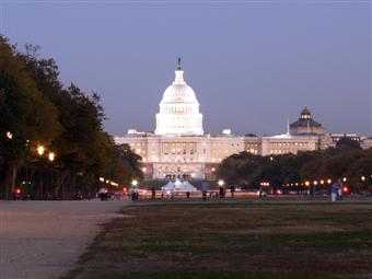 View of Capitol building at night