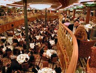 Carnival Cruises Spirit cruiseship dining room