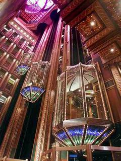 Carnival Cruises Spirit cruiseship Atrium elevators