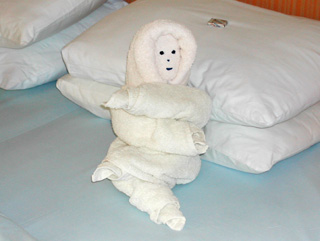 Alaska Cruise Eskimo towel sculpture