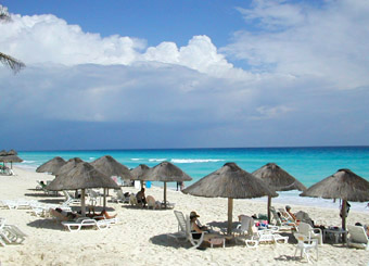 Cancun Royal Mayan beach palapas