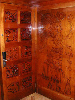 Royal Mayan wood carving