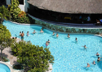 Cancun water-aerobics class