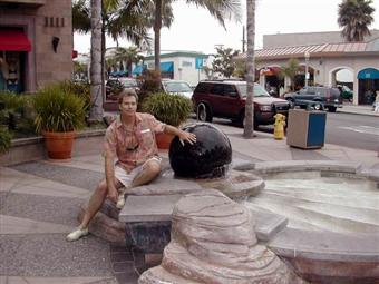 Carlsbad sidewalk fountain stone sphere