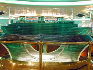Australian cruise Royal Caribbean Legend of the Seas glass ship sculpture