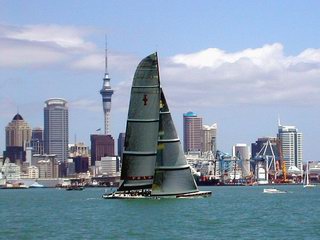 Auckland, New Zealand, America's Cup race sailboat