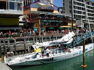 Auckland, New Zealand, America's Cup race sailboat