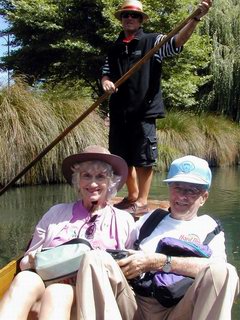 Christchurch New Zealand Avon River punting in a gondola