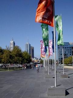 Melbourne Australia Crown casino and entertainment complex flags