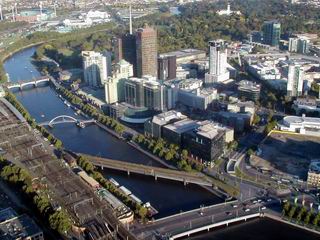 Melbourne Australia Rialto Tower view of Yarra River