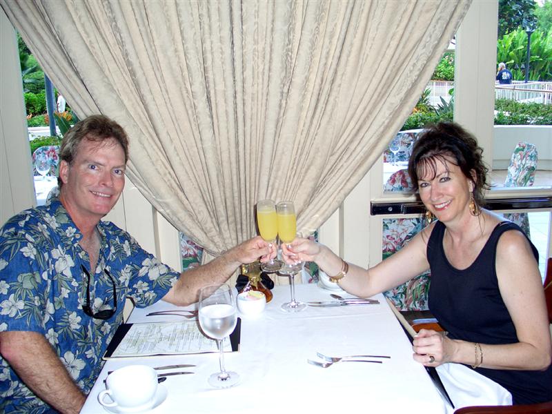 Chris & Ann enjoying brunch at Marriott Ihilani Azul restaurant