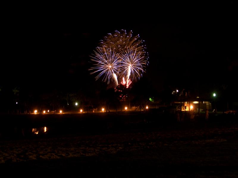 Fireworks display at the Marriott Ihilani