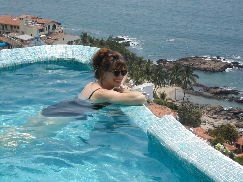 Ann in Ocho Cascadas pool