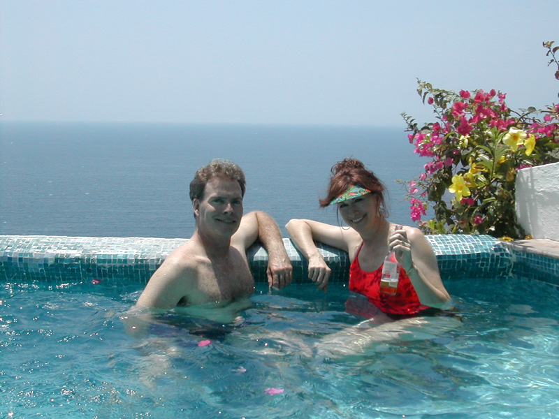 Chris and Ann in our Ocho Cascadas pool