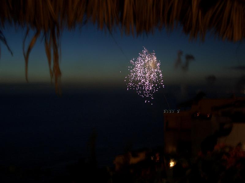 View of fireworks from Ocho Cascadas villa