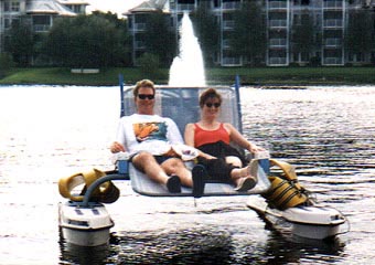 Orlando Marriott Cypress Harbour battery-operated catamaran lounge chair boats