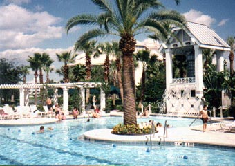 Orlando Marriott Cypress Harbour pool fountains