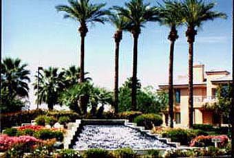 Palm Desert, Marriott Desert Springs, timeshare landscaping fountain