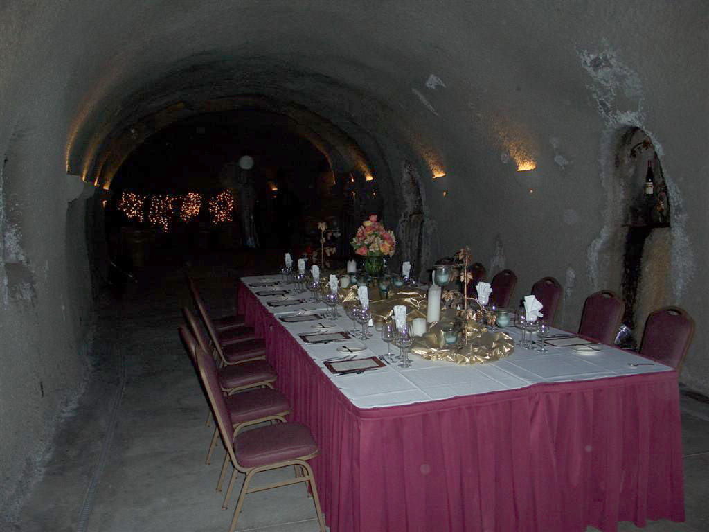 Eberle Winery wine dinner in cave