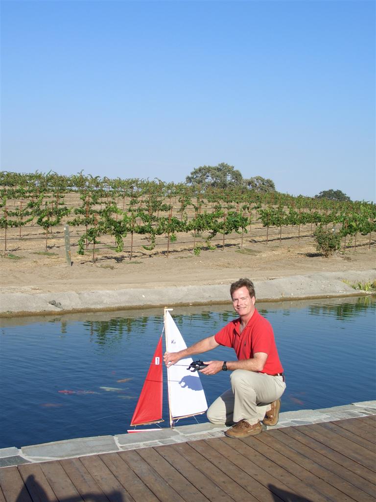 Bianchi Winery remote-control sailboat