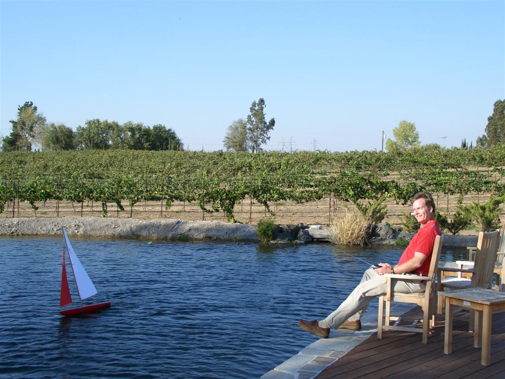 Bianchi Winery radio-controlled sailboat