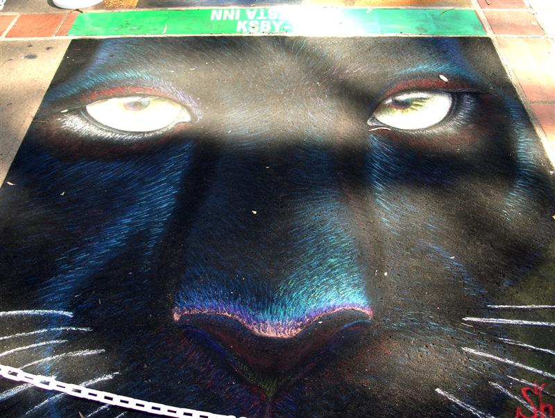 Street painting of panther