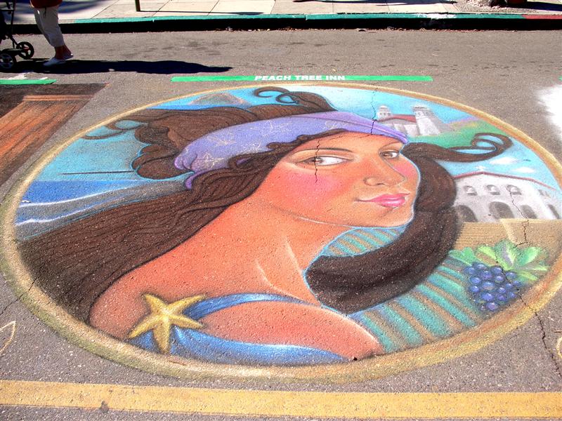Street painting of woman