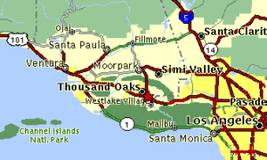 Thousand Oaks area map
