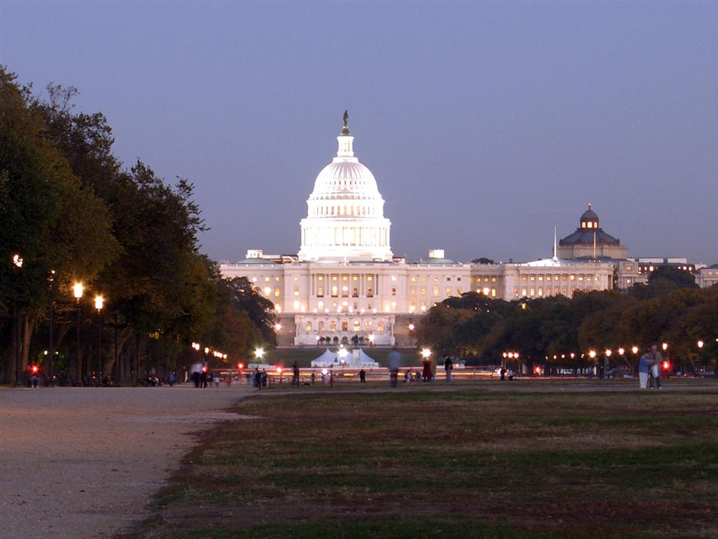View of Capitol building at night