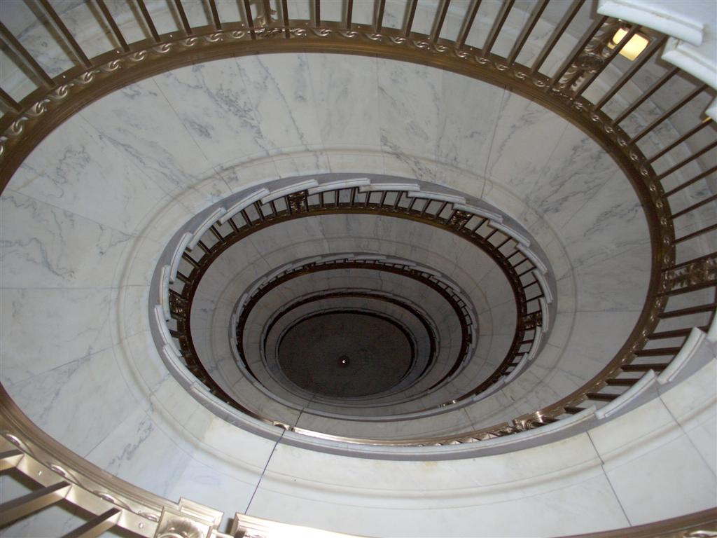 Supreme Court Building marble & brass spiral staircase
